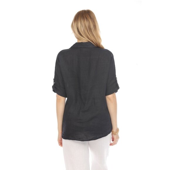 Navy Button Up Collared Shirt - Picture 11 of 12